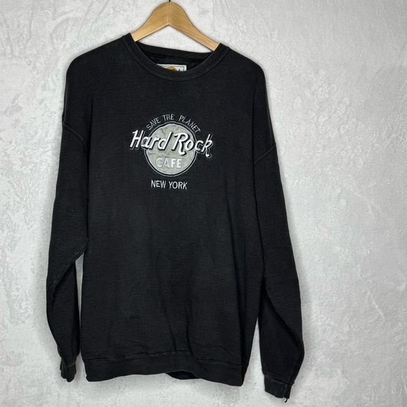 Hard Rock Cafe Other - Vintage Hard Rock Cafe New York Save The Planet Black Grunge Sweatshirt Y2K
